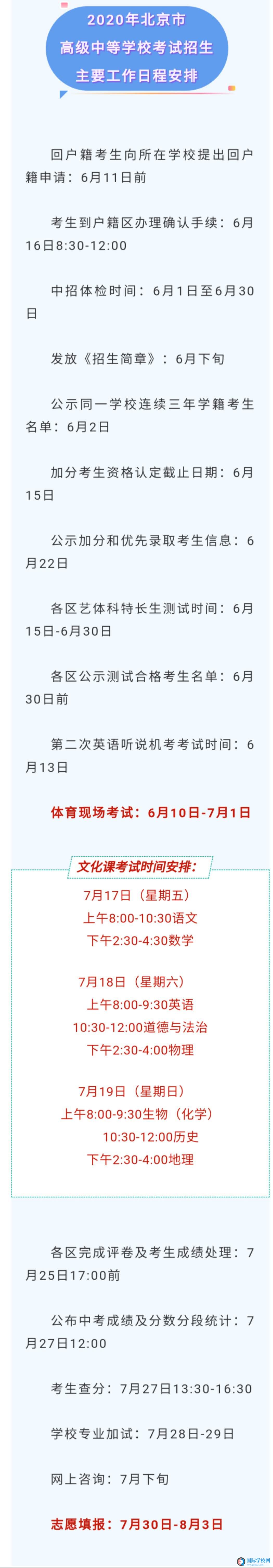 北京今年中考日程确定 - 总分580先出分数后填志愿