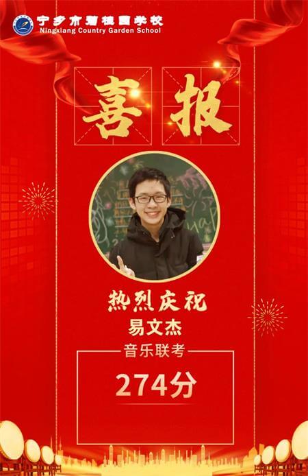 喜报！宁乡市碧桂园学校双语高中2021首届毕业生艺考高分榜发布！