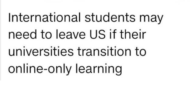 突发！美国开始&ldquo;闭关锁国&rdquo;了？必看！只上网课的留学生，或将被强制离