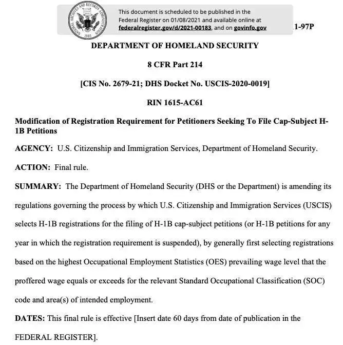 美国留学生炸了！美国H-1B新政通过，60天后实施！