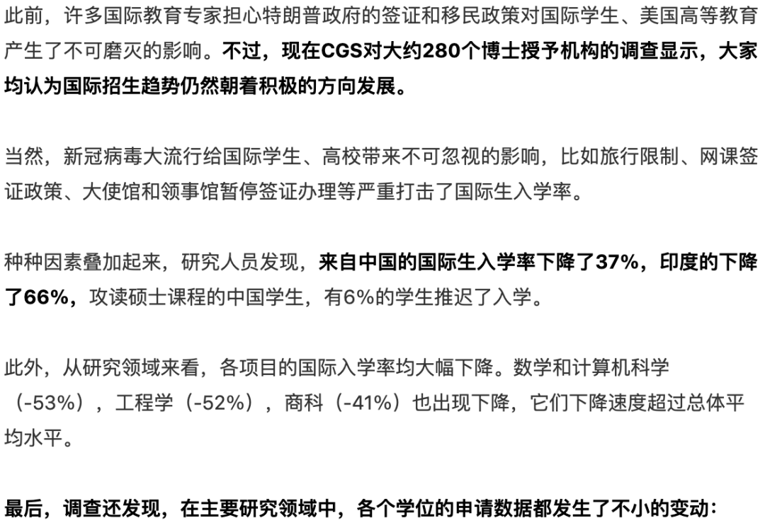 最新！美国硕士数据来了！入学率下降，申请量增加3%