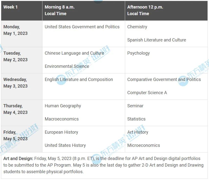 CB公布2023年AP考试时间安排！提前规划刻不容缓！
